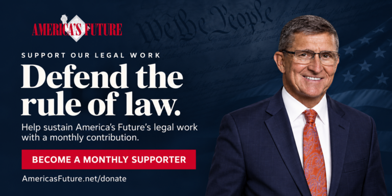 General Michael Flynn beside AN America’s Future appeal to support immigration amicus brief